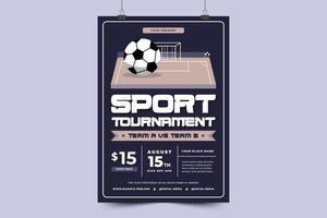 tournoi de football, flyer d'événement sportif ou modèle de conception d'affiche facile à personnaliser vecteur
