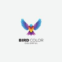 oiseau logo design dégradé illustration colorée vecteur