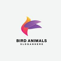 oiseau animaux logo design coloré icône vecteur