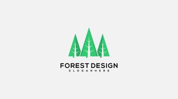 symbole d'illustration de conception de logo de vecteur de forêt