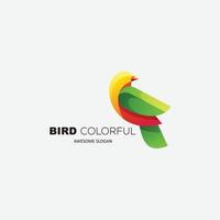 oiseau logo design dégradé illustration colorée vecteur