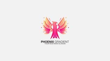 illustration de conception de logo vectoriel dégradé phoenix