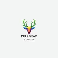 icône de couleur dégradée logo design tête de cerf vecteur