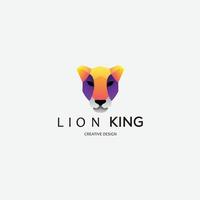 tête de lion logo design illustration couleur vecteur