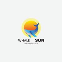 baleine soleil logo design gradient couleur vecteur