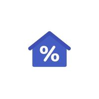 icône plate de taux hypothécaire vecteur