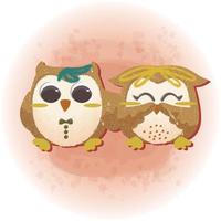 couple mignon hibou pour les amoureux de la saint valentin illustration graphique 03 vecteur