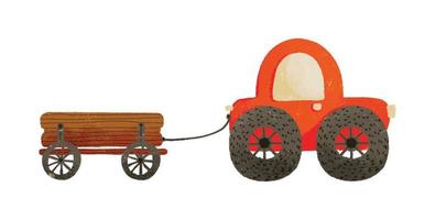 voiture de tracteur de ferme aquarelle pour les graphiques agricoles vecteur