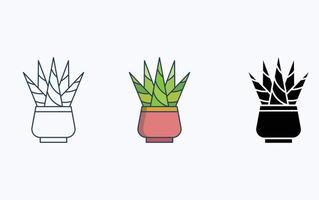 icône illustration plante cactus vecteur