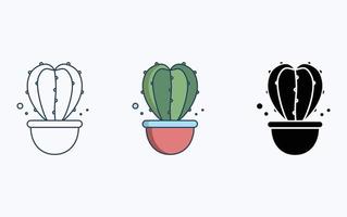 icône illustration plante cactus vecteur