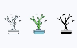 icône illustration plante cactus vecteur