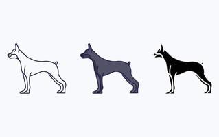 icône d'illustration de races de chien doberman vecteur