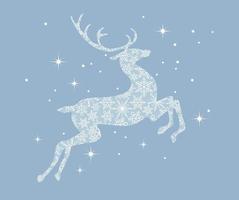 silhouette de renne avec motif de flocon de neige vecteur