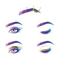 cils et sourcils composent un ensemble de logo vecteur