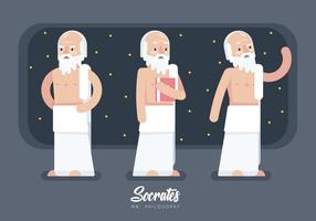 Socrates caractère Cartoon plat Vector Illustration