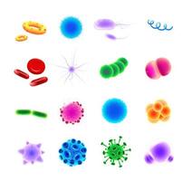 ensemble d & # 39; icônes de types de bactéries vecteur