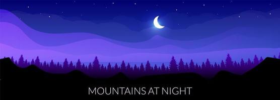 montagnes la nuit vecteur