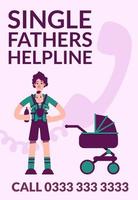 affiche de la ligne dassistance des pères célibataires vecteur