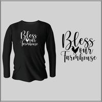 bénissez notre conception de t-shirt de ferme avec le vecteur