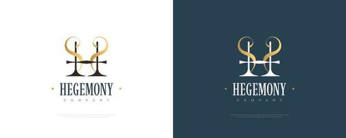 création de logo lettre h haut de gamme et élégante. logo magnifique et luxueux pour logo d'hôtel, de complexe hôtelier, de boutique, de cosmétique ou de mode vecteur