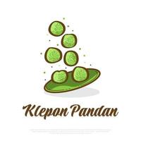 klepon pandan, cuisine traditionnelle indonésienne ou collations. illustration vectorielle dessinés à la main vecteur