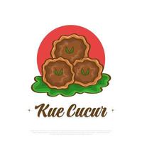 illustration de kue cucur, collation traditionnelle d'asie du sud-est, y compris l'indonésie. kue cucur ou khanom fak bua illustration vectorielle vecteur