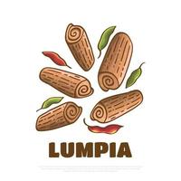 lumpia, cuisine traditionnelle d'indonésie. illustration de collation indonésienne vecteur