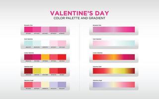 palette de couleurs et dégradé pour la saint valentin vecteur