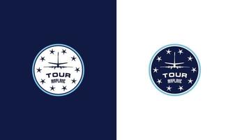 insigne de conceptions de logo d'avion, modèle de logo de club de vol, icône de compagnies aériennes vecteur