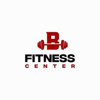 b vecteur de modèle de logo de centre de fitness initial, logo de salle de fitness