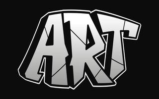 art mot graffiti style lettres.vecteur dessiné à la main doodle dessin animé logo illustration.funny lettres d'art cool, mode, style graffiti impression pour t-shirt, concept d'affiche vecteur