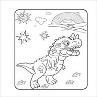 coloriage adulte dinosaure vecteur