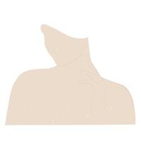 visage de femme. portrait de femme minimal abstrait. logo, icône, étiquette. texture en plâtre de la statue. illustration de stock de vecteur dans des tons beiges. minimalisme