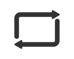 icône de répétition. bouton de rechargement dans le lecteur de musique. deux flèches graphiques comme symbole de rafraîchissement, échange, rotation vecteur
