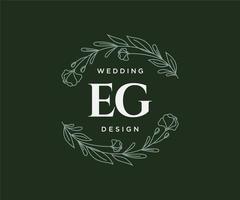 par exemple collection de logos de monogramme de mariage lettre initiales, modèles minimalistes et floraux modernes dessinés à la main pour cartes d'invitation, réservez la date, identité élégante pour restaurant, boutique, café en image vectorielle vecteur