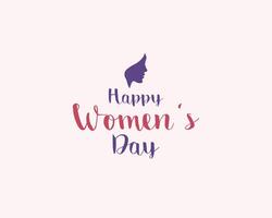 carte de vecteur de bonne fête des femmes au 8 mars en typographie de couleur rose. belle femme avec illustration en forme de coeur.