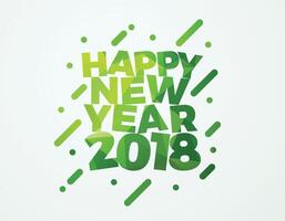 bonne année 2018 conception de carte de voeux d'illustration vectorielle. vecteur