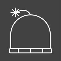 icône de ligne vectorielle de chapeau d'hiver unique vecteur