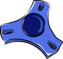 Blue fidget spinner, illustration, vecteur sur fond blanc