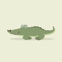 vecteur de dessin animé mignon crocodile marchant