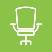 icône de fond de couleur de ligne de chaise de bureau vecteur