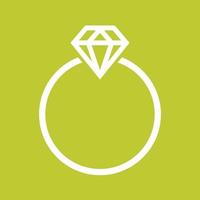 icône de fond de couleur de ligne de bague en diamant vecteur