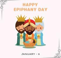 jour de l'épiphanie heureux minimaliste beige. l'épiphanie est un vecteur de fête chrétienne. 6 janvier