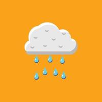 vecteur simple, illustration de nuages et de pluie sur fond jaune