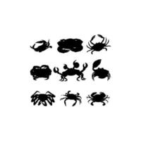 crabe animal ensemble silhouette design créatif vecteur