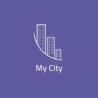 logo de la ville simple sur des lignes courbes. vecteur