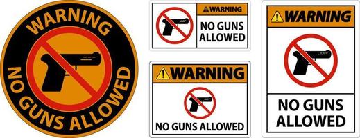 aucun signe de règles d'armes à feu, avertissement aucune arme à feu autorisée vecteur