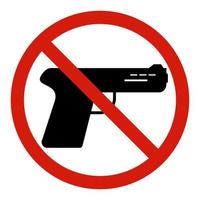 signe d'interdiction des armes à feu, aucun signe d'armes à feu sur fond blanc vecteur