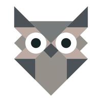 icône du logo hibou de formes géométriques minimales vecteur