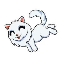 dessin animé mignon chat persan sautant vecteur